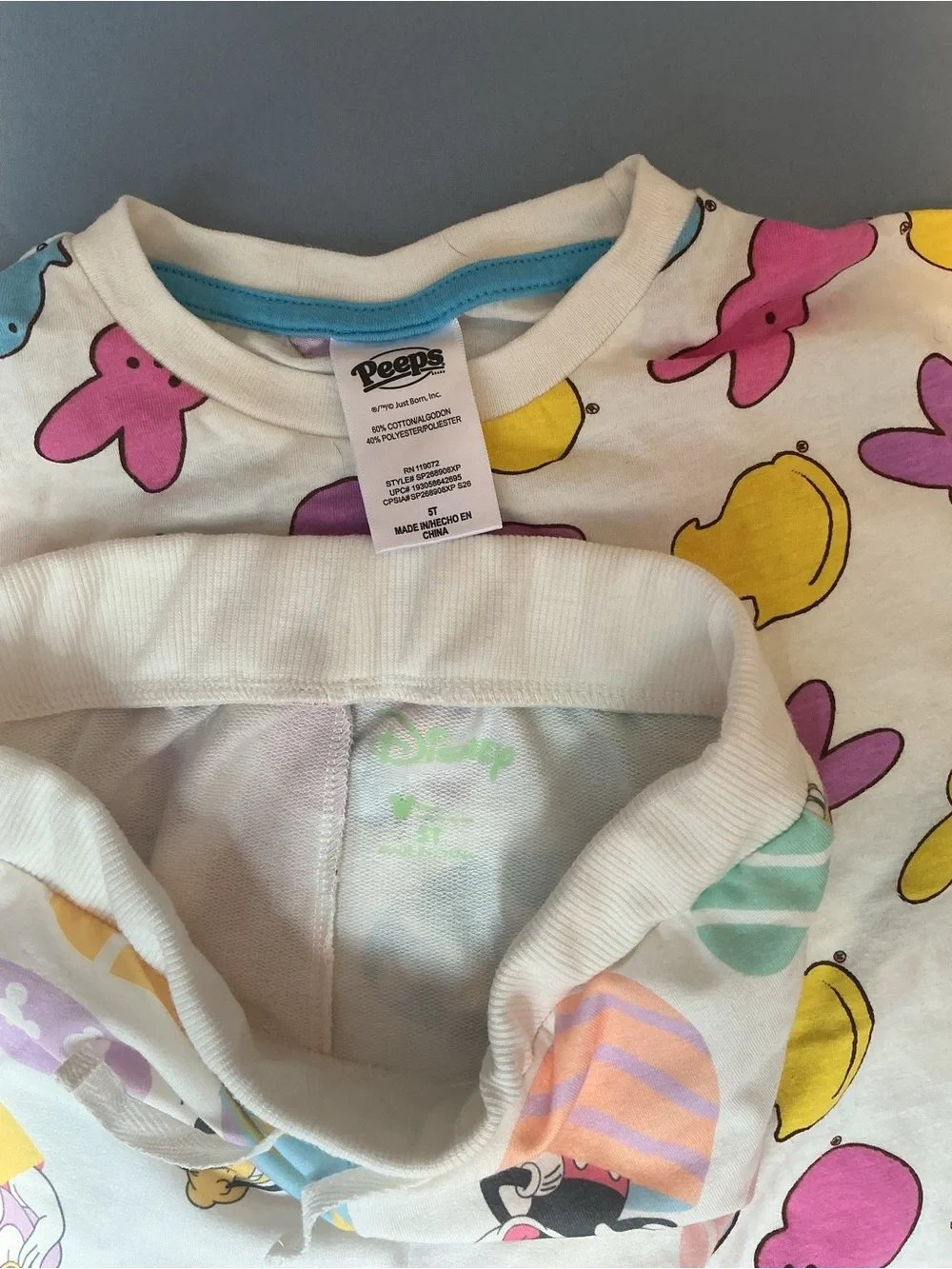 Disney Kids Easter Egg & Peeps Pajama bundle - White Multicolor